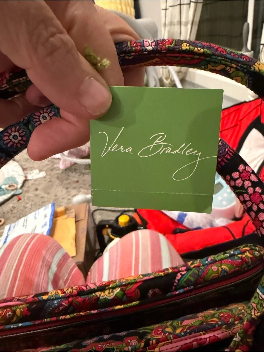 Vera Bradley Black Multicolor Quilted Floral Paisley Laptop Bag
